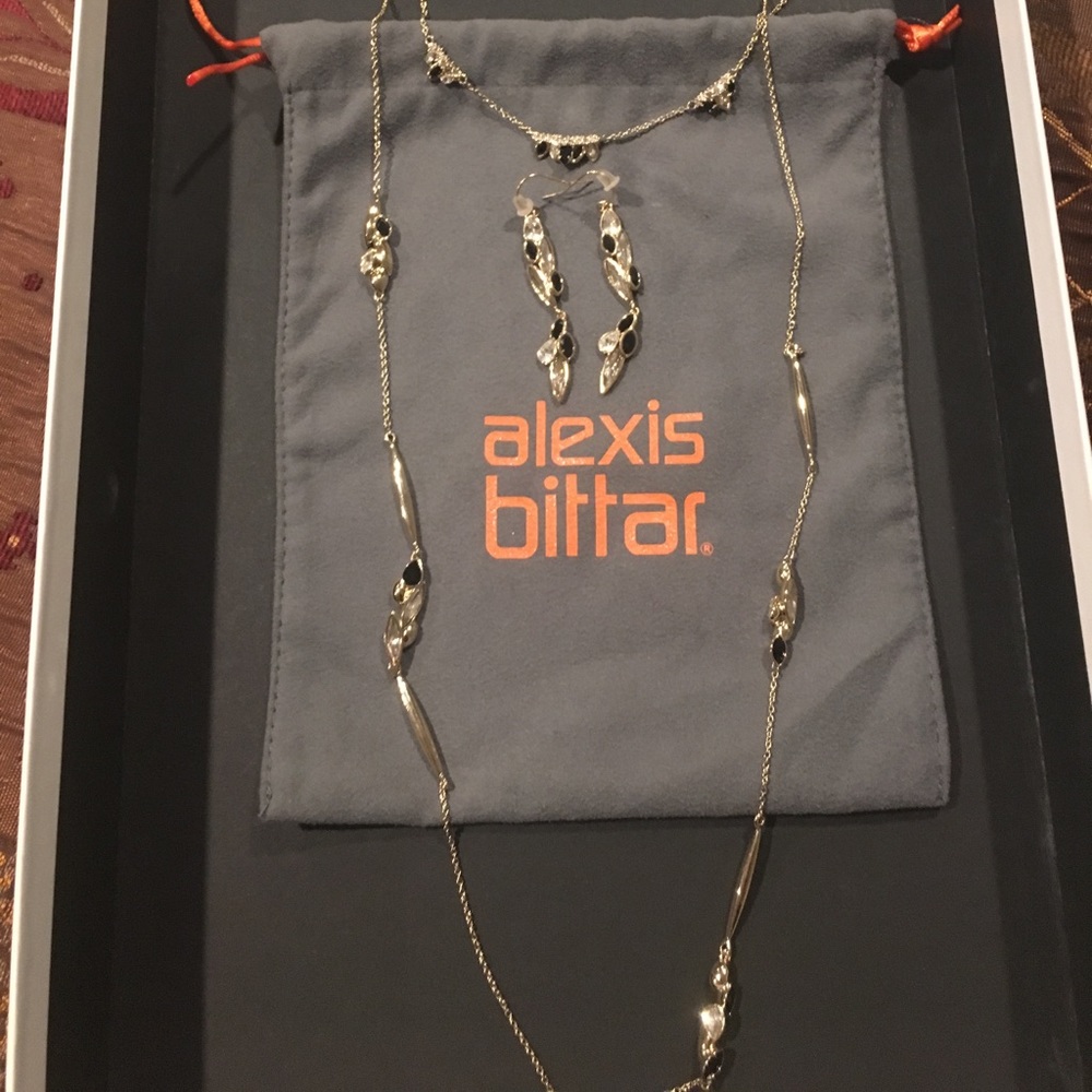 Alexis Bittar black and clear crystal set